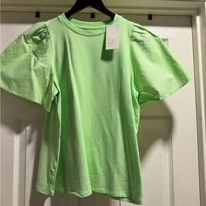NWT A New Day Light Green Puff Sleeve T-Shirt Size Medium